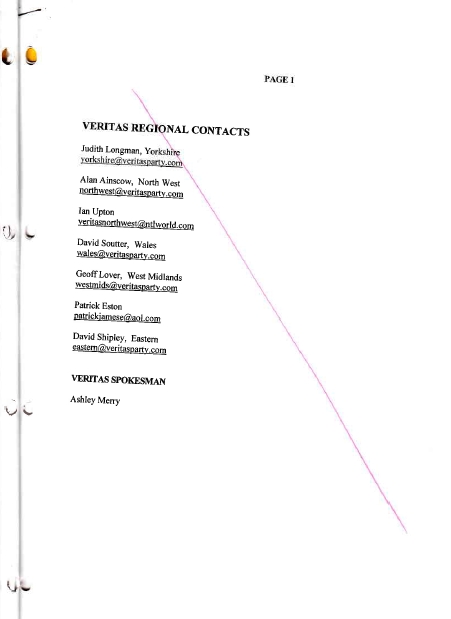 Ukip BLACKLIST 05 VERITAS REGIONAL
